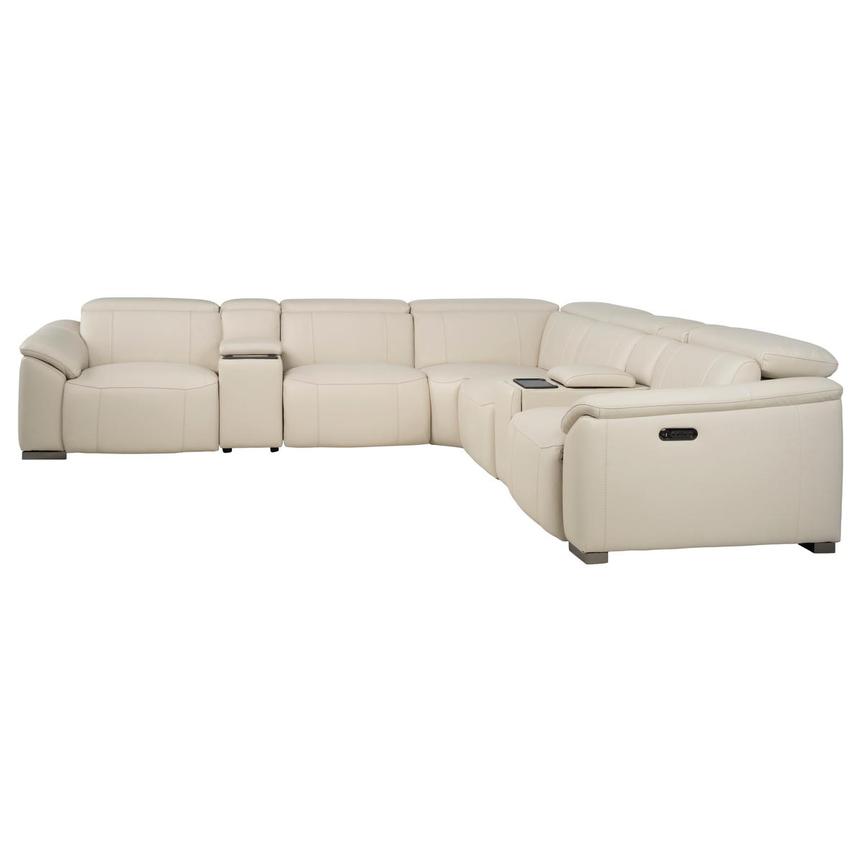 Cordova Cream Leather Power Reclining Sectional with 7PCS/3PWR  alternate image, 4 of 14 images.