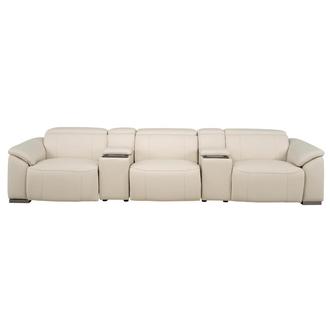 Cordova Cream Home Theater Leather Seating with 5PCS/3PWR