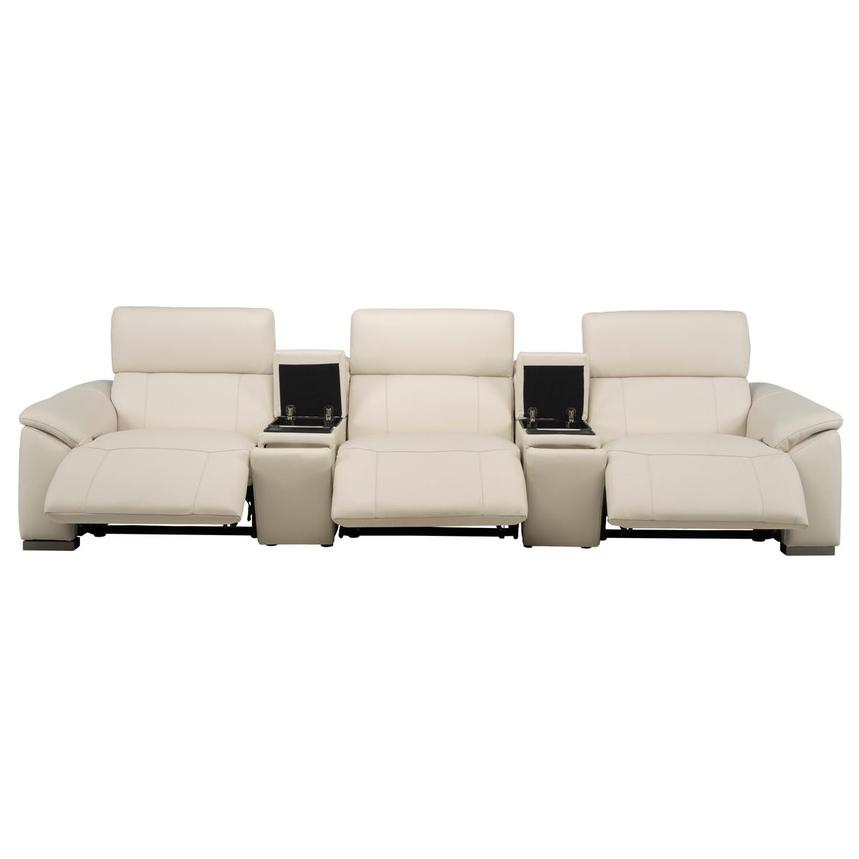 Cordova Cream Home Theater Leather Seating with 5PCS/3PWR  alternate image, 4 of 14 images.