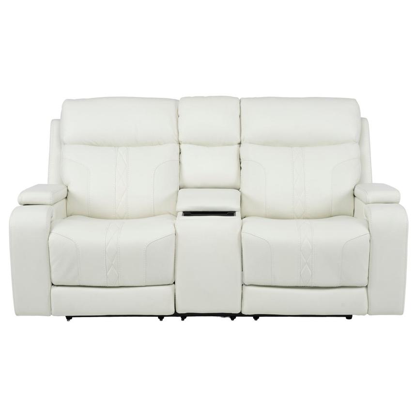 Zeus Leather Power Reclining Sofa w/Console alternate image, 2 of 16 images.