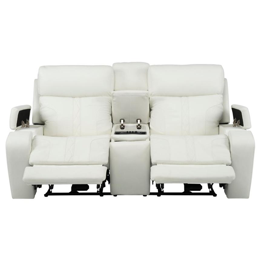 Zeus Leather Power Reclining Sofa w/Console alternate image, 4 of 17 images.