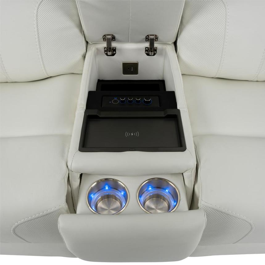 Zeus Leather Power Reclining Sofa w/Console alternate image, 9 of 17 images.