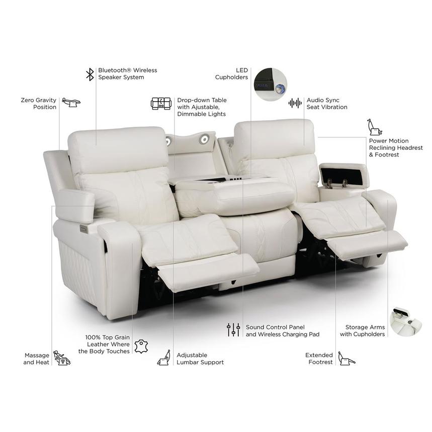 Zeus Leather Power Reclining Sofa alternate image, 17 of 17 images.