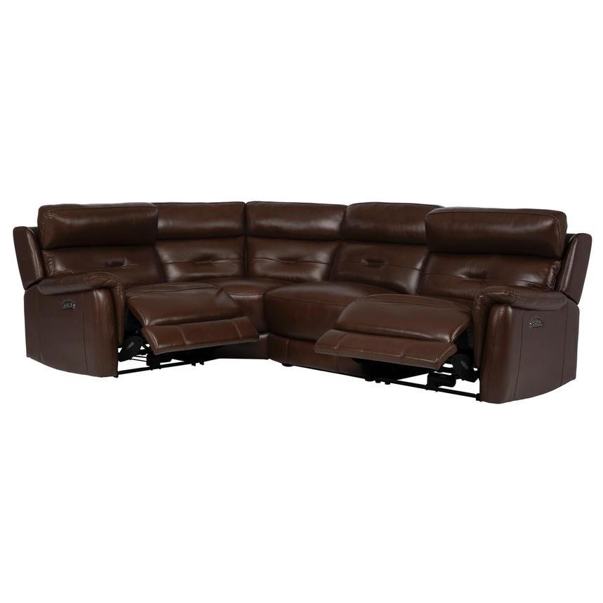 Naya Brown Leather Power Reclining Sectional with 4PCS/2PWR  alternate image, 2 of 8 images.