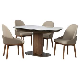 Stella/Sephine Walnut 5-Piece Dining Set
