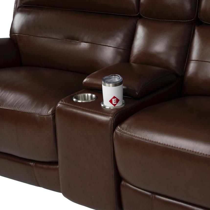 Naya Brown Leather Power Reclining Sectional with 7PCS/3PWR  alternate image, 6 of 11 images.