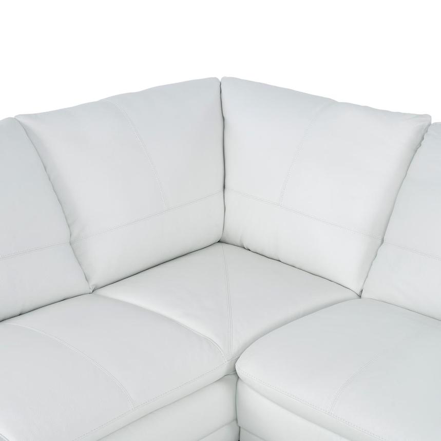 Rio White II Leather Corner Sofa w/Left Chaise  alternate image, 5 of 9 images.