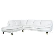 Rio White II Leather Corner Sofa w/Left Chaise  main image, 1 of 9 images.