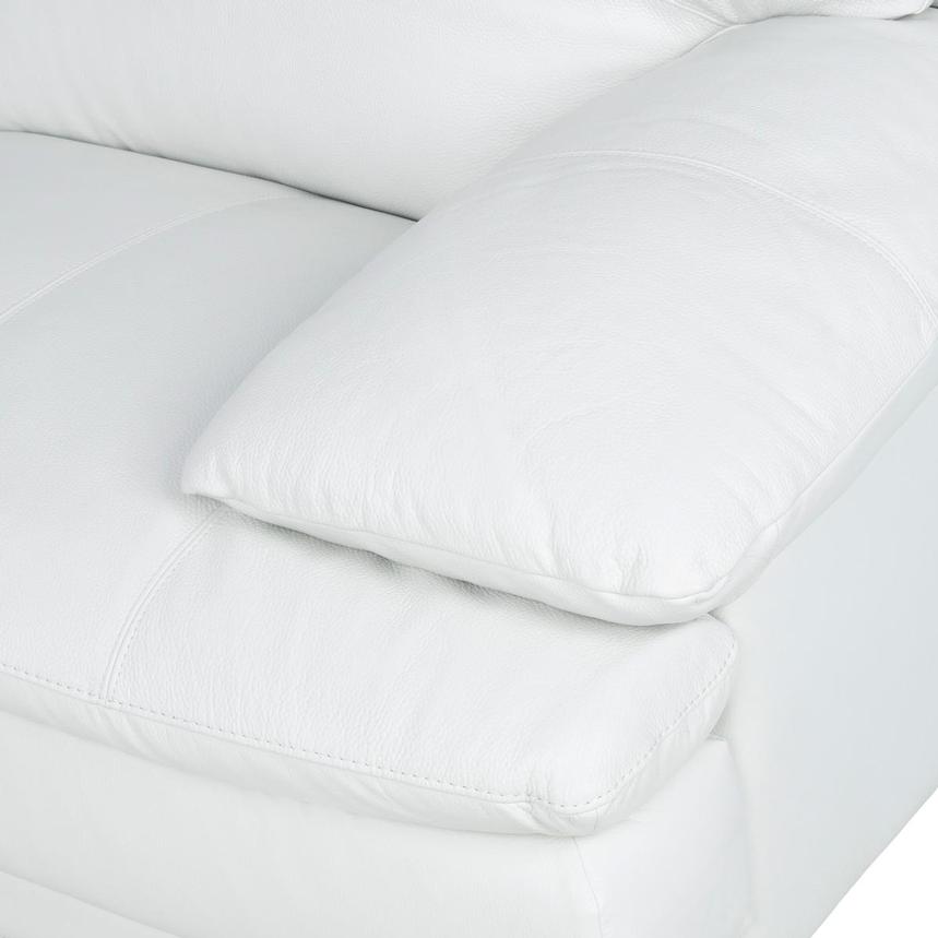 Rio White II Leather Corner Sofa w/Left Chaise alternate image, 7 of 9 images.