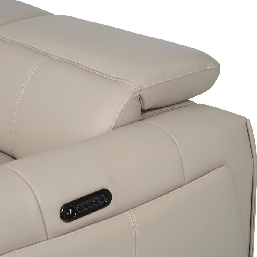 Luke 2.0 Taupe Leather Power Reclining Sectional with 7PCS/3PWR  alternate image, 6 of 11 images.
