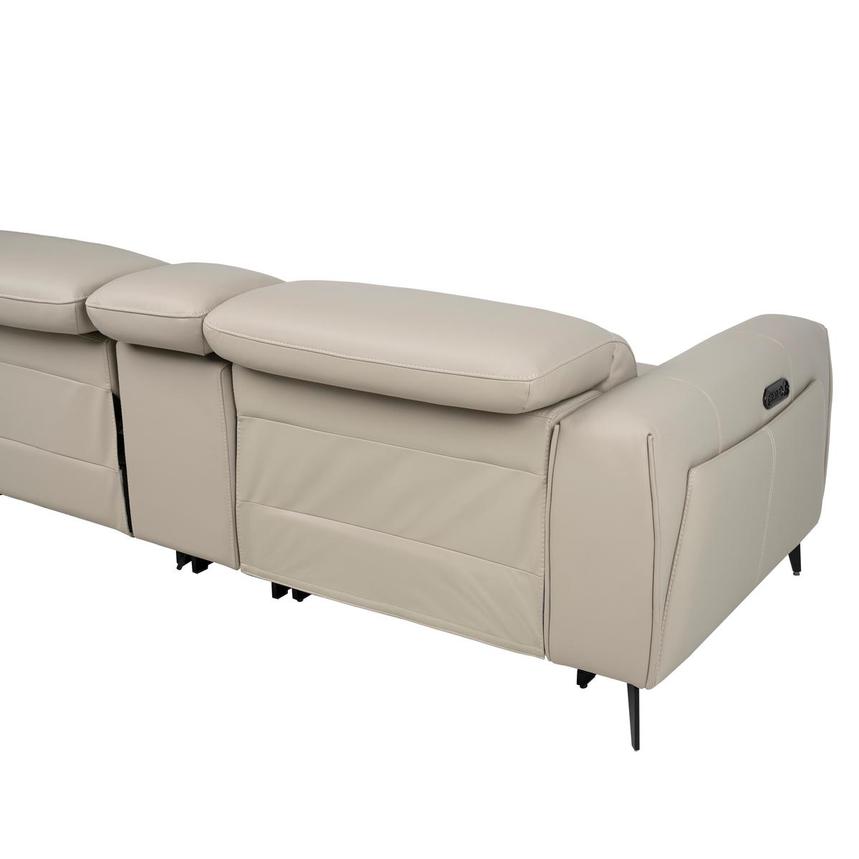 Luke 2.0 Taupe Leather Power Reclining Sectional with 6PCS/3PWR alternate image, 5 of 11 images.