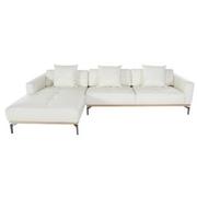 Nate White Leather Corner Sofa w/Left Chaise  alternate image, 2 of 7 images.
