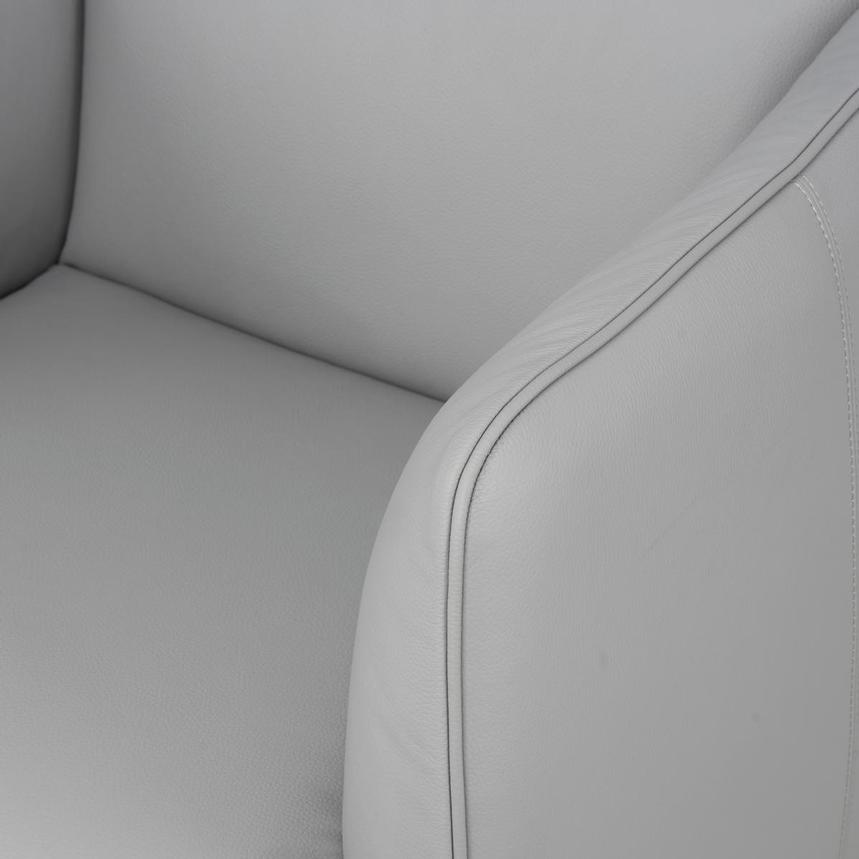 Aria Light Gray Leather Accent Chair  alternate image, 6 of 7 images.