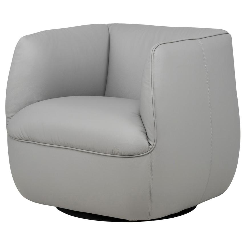 Aria Light Gray Leather Accent Chair  main image, 1 of 7 images.
