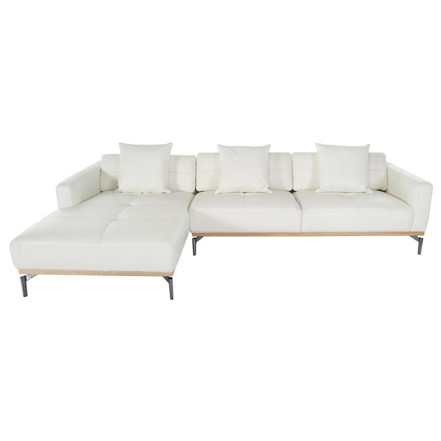 Nate White Leather Corner Sofa w/Left Chaise alternate image, 2 of 7 images.