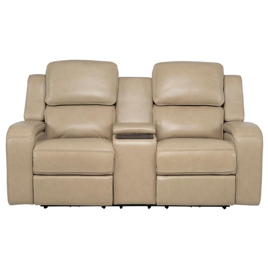Epic Taupe Leather Power Reclining Loveseat  main image, 1 of 12 images.