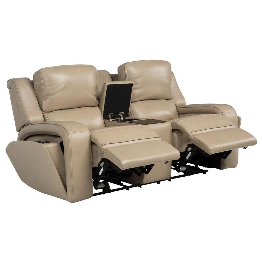 Epic Taupe Leather Power Reclining Loveseat alternate image, 4 of 12 images.