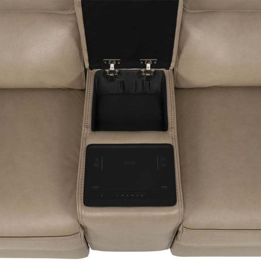 Epic Taupe Leather Power Reclining Loveseat  alternate image, 6 of 12 images.