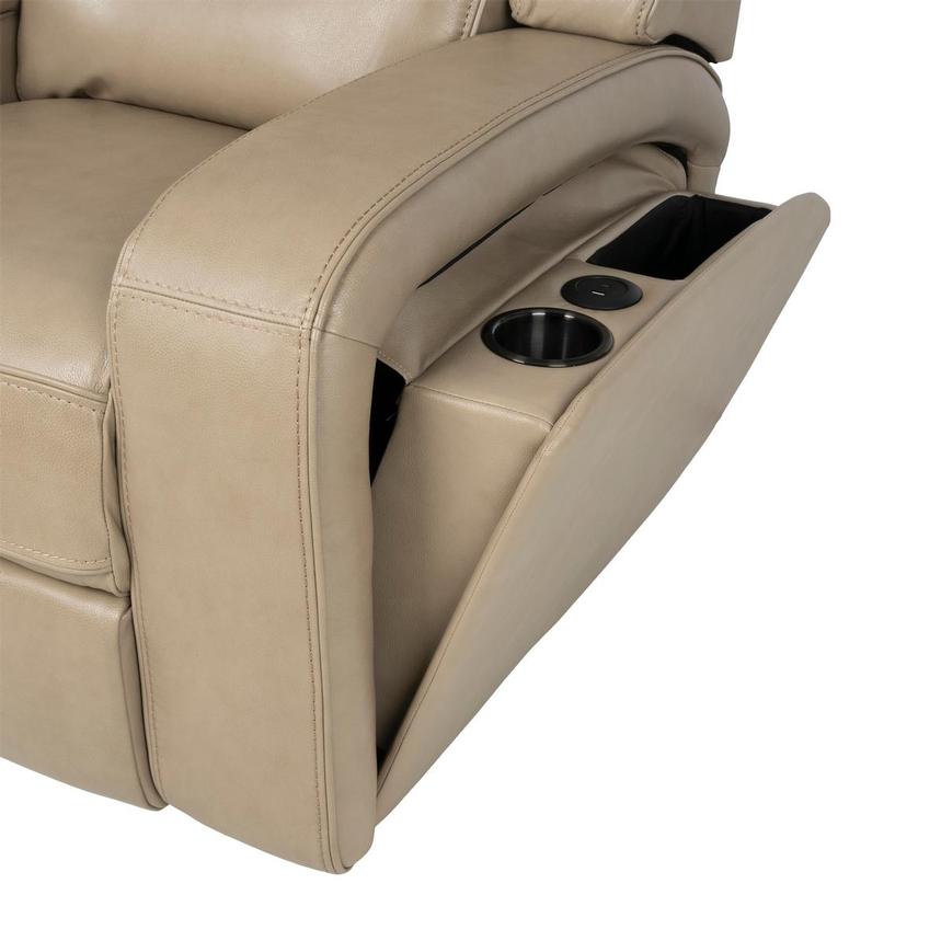 Epic Taupe Leather Power Reclining Loveseat alternate image, 9 of 12 images.