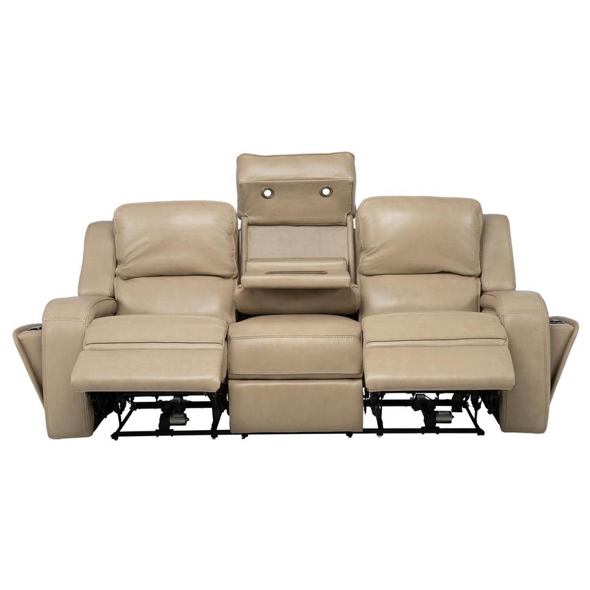 Epic Taupe Leather Power Reclining Sofa alternate image, 2 of 14 images.