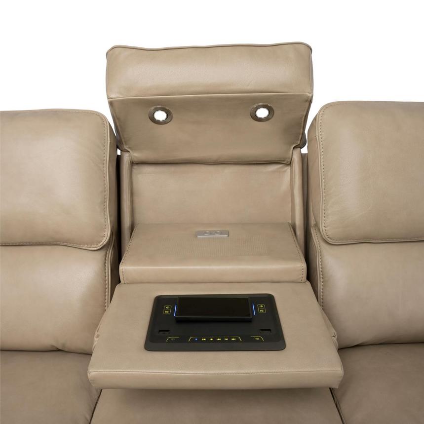 Epic Taupe Leather Power Reclining Sofa alternate image, 7 of 14 images.