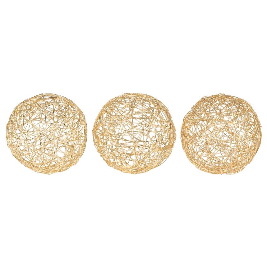Wire II Gold Set of 3 Spheres  main image, 1 of 4 images.