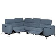 Claribel II Light Blue Power Reclining Sectional with 4PCS/2PWR  alternate image, 2 of 10 images.
