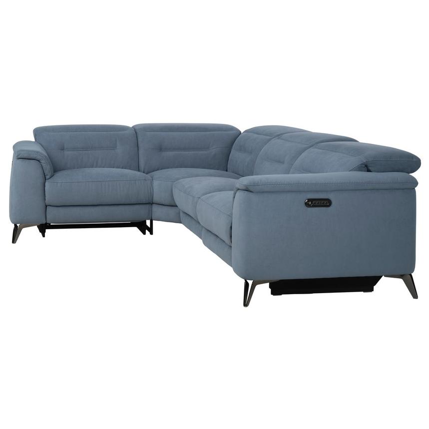 Claribel II Light Blue Power Reclining Sectional with 4PCS/2PWR  alternate image, 3 of 10 images.