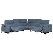 Claribel II Light Blue Power Reclining Sectional with 5PCS/2PWR  alternate image, 2 of 10 images.
