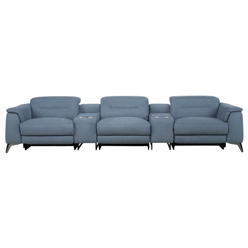 Claribel II Light Blue Home Theater Seating with 5PCS/2PWR  main image, 1 of 12 images.