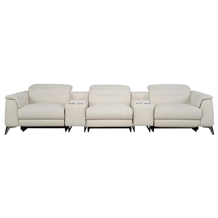 Claribel II Ivory Home Theater Seating with 5PCS/3PWR  main image, 1 of 12 images.