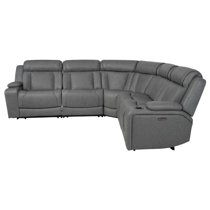Odyssey Cobalt 5PCS/3PWR Leather Power Reclining Sectional  alternate image, 6 of 17 images.