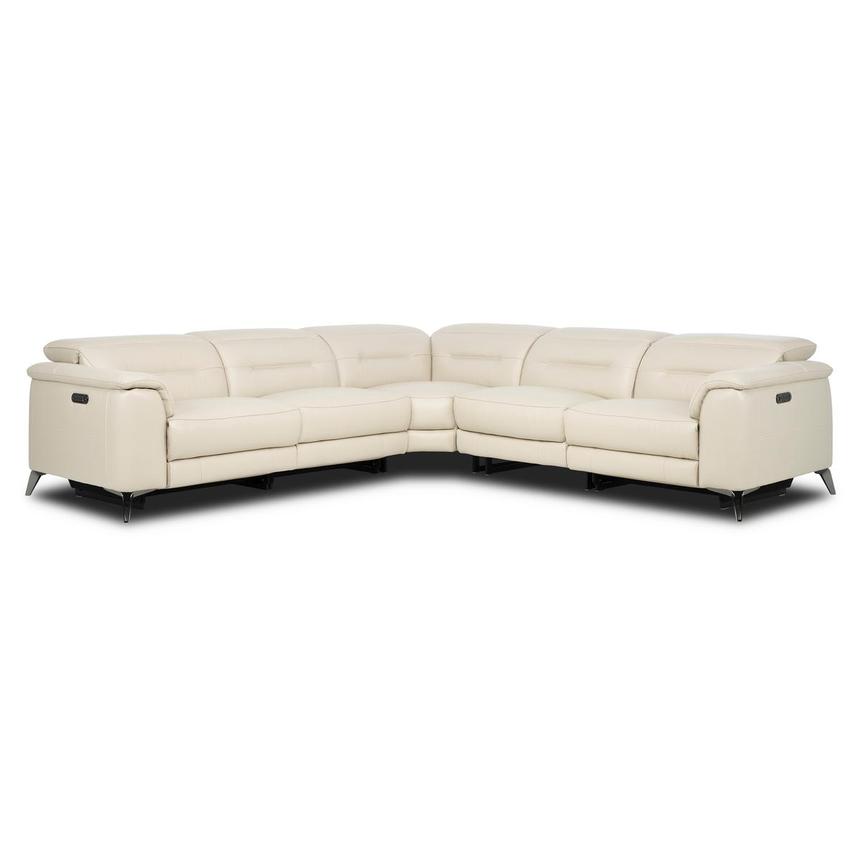 Anabel Cream 2.0 Leather Power Reclining Sectional with 5PCS/2PWR  main image, 1 of 4 images.