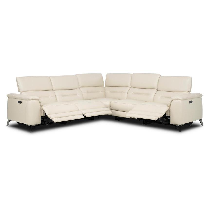 Anabel Cream 2.0 Leather Power Reclining Sectional with 5PCS/3PWR alternate image, 2 of 4 images.