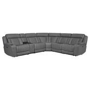 Cobalt 6PCS/3PWR Leather Power Reclining Sectional w/Beverage Cooler  main image, 1 of 19 images.