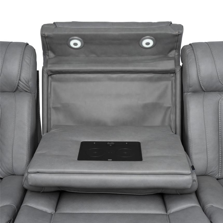 Odyssey Cobalt 6PCS/3PWR Leather Power Reclining Sectional w/Beverage Cooler  alternate image, 11 of 20 images.