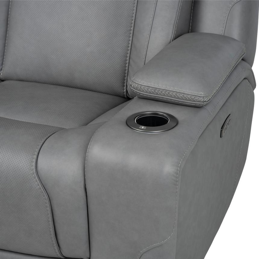 Odyssey Cobalt 6PCS/3PWR Leather Power Reclining Sectional w/Beverage Cooler  alternate image, 16 of 20 images.