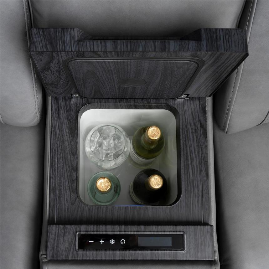 Odyssey Cobalt 7PCS/3PWR Leather Power Reclining Sectional w/Beverage Cooler  alternate image, 11 of 20 images.