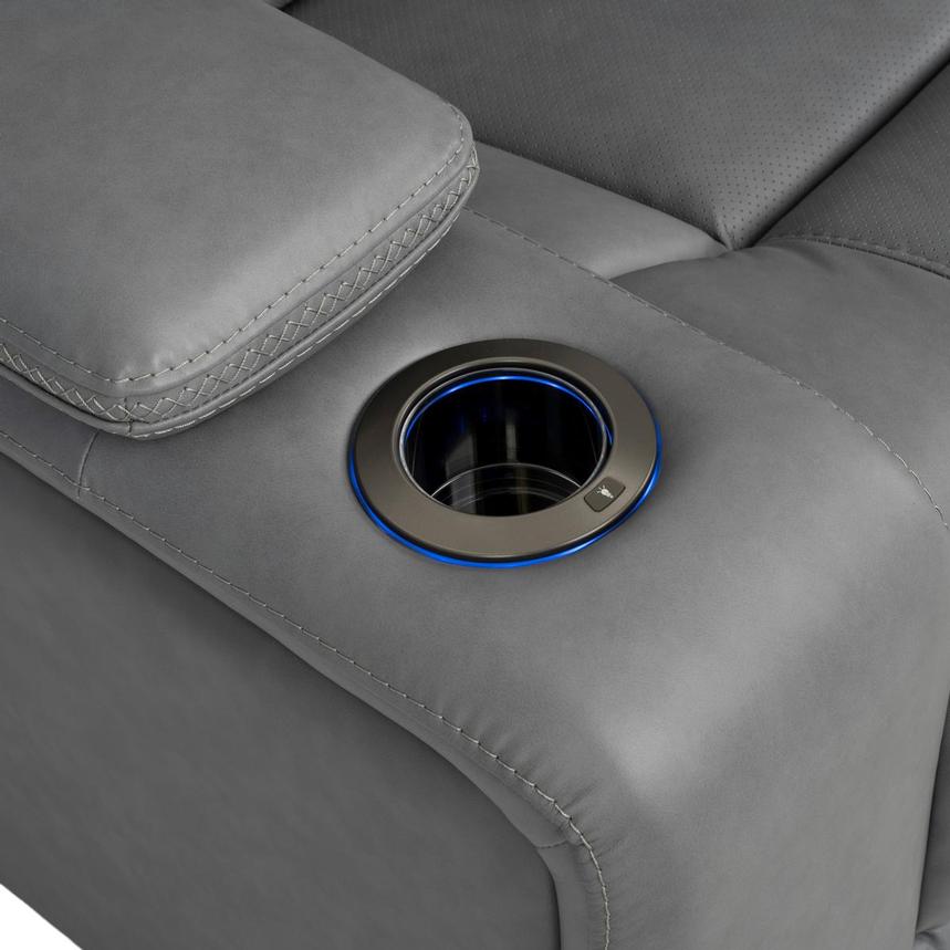 Odyssey Cobalt 7PCS/3PWR Leather Power Reclining Sectional w/Beverage Cooler  alternate image, 16 of 20 images.