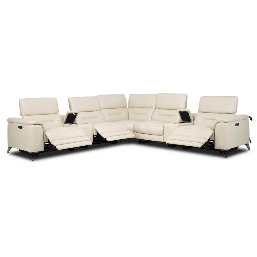 Anabel Cream 2.0 Leather Power Reclining Sectional with 7PCS/3PWR  alternate image, 2 of 5 images.