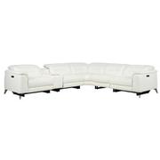 Anabel White 2.0 Leather Power Reclining Sectional with 6PCS/3PWR  main image, 1 of 12 images.