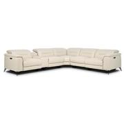Anabel Cream 2.0 Leather Power Reclining Sectional with 6PCS/3PWR  main image, 1 of 2 images.