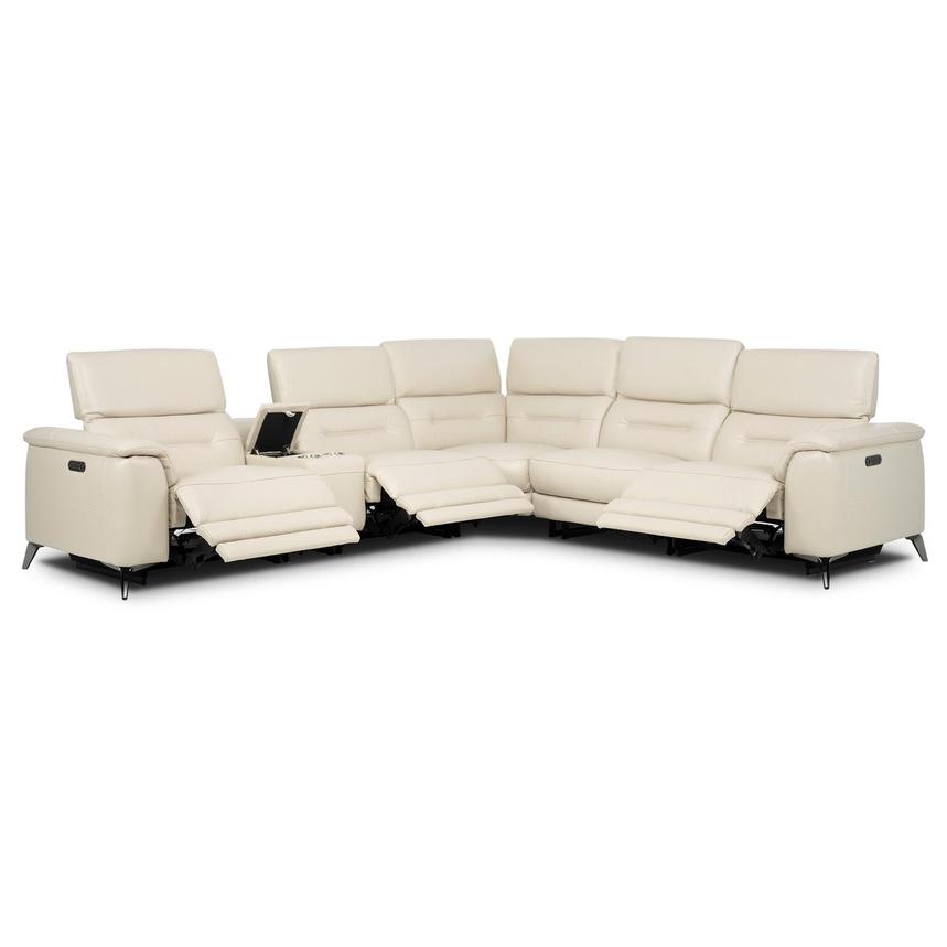 Anabel Cream 2.0 Leather Power Reclining Sectional with 6PCS/3PWR  alternate image, 2 of 4 images.