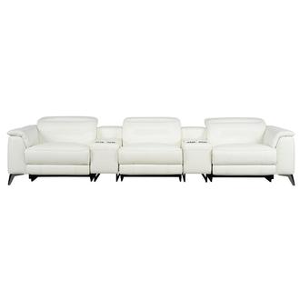 Anabel White 2.0 Home Theater Leather Seating with 5PCS/2PWR