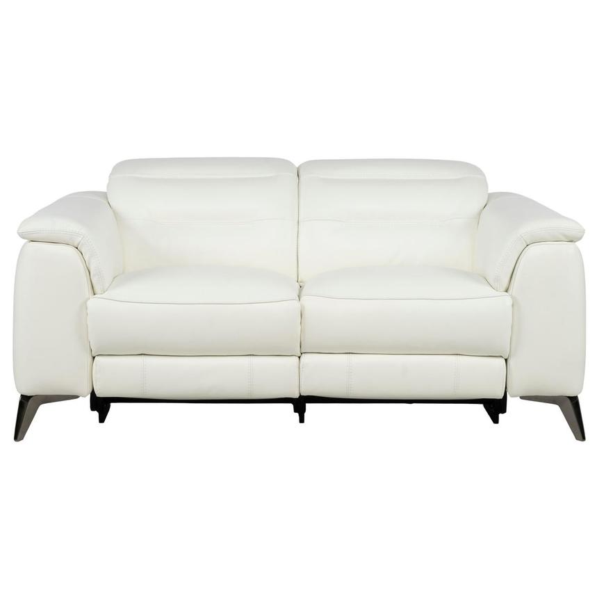 Anabel White 2.0 Leather Power Reclining Loveseat  main image, 1 of 11 images.