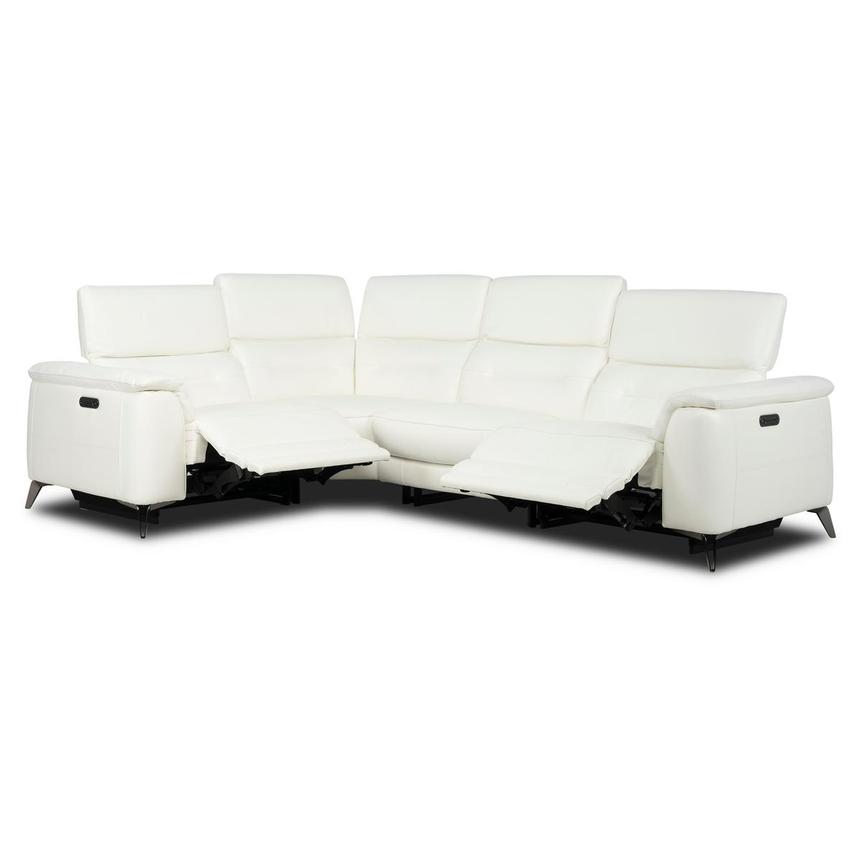 Anabel White 2.0 Leather Power Reclining Sectional with 4PCS/2PWR alternate image, 2 of 10 images.