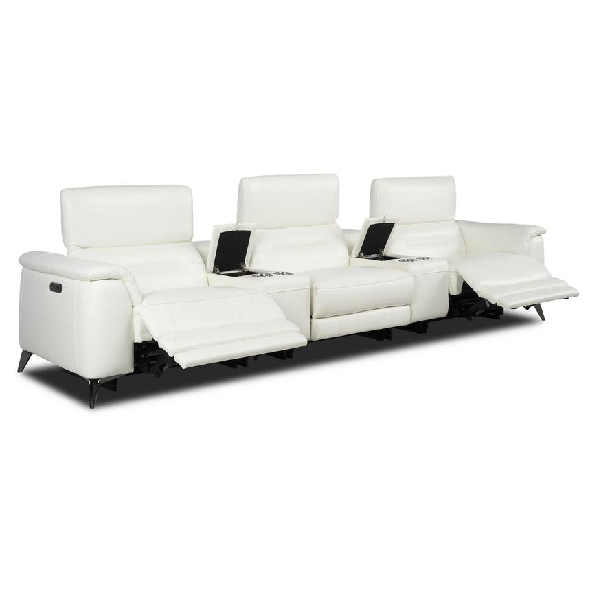 Anabel White 2.0 Home Theater Leather Seating with 5PCS/2PWR  alternate image, 4 of 13 images.