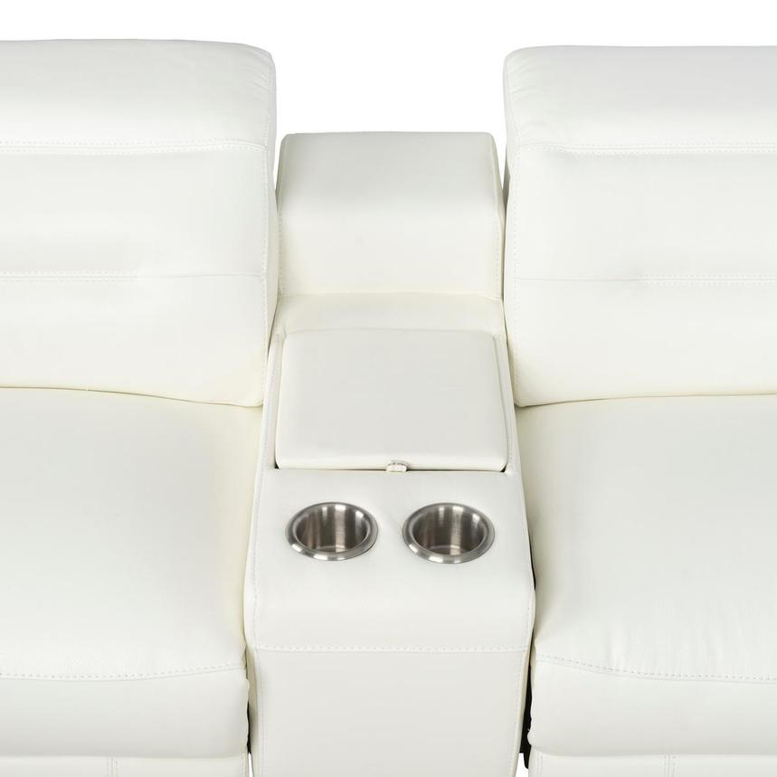 Anabel White 2.0 Home Theater Leather Seating with 5PCS/3PWR alternate image, 10 of 12 images.