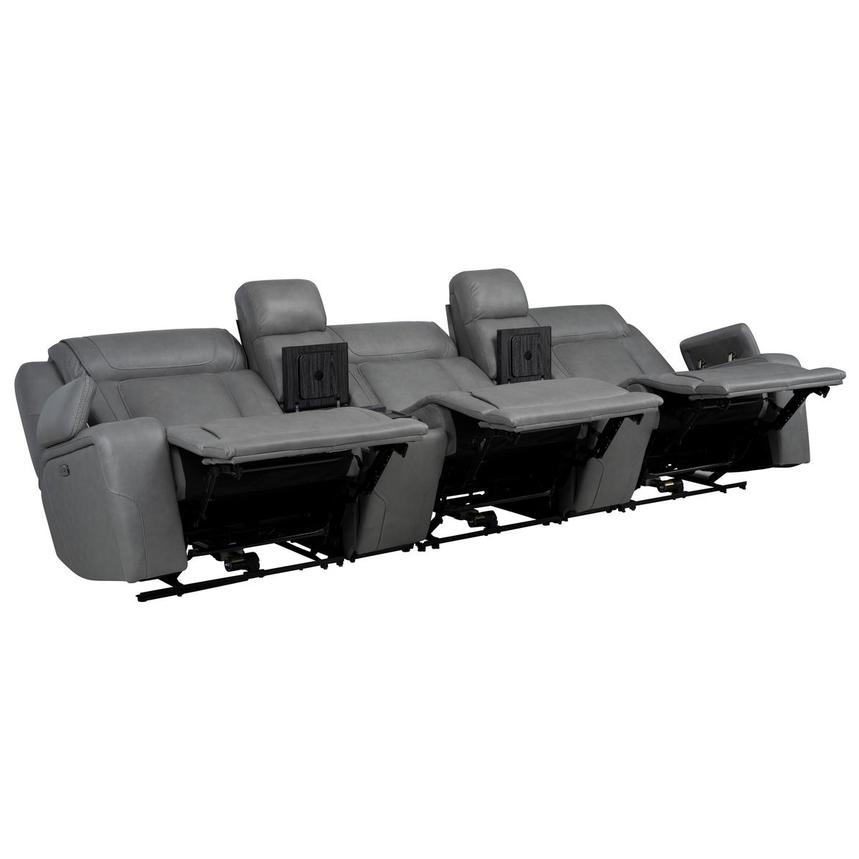 Odyssey Cobalt 5PCS/3PWR Home Theater Leather Seating w/Beverage Cooler  alternate image, 4 of 15 images.