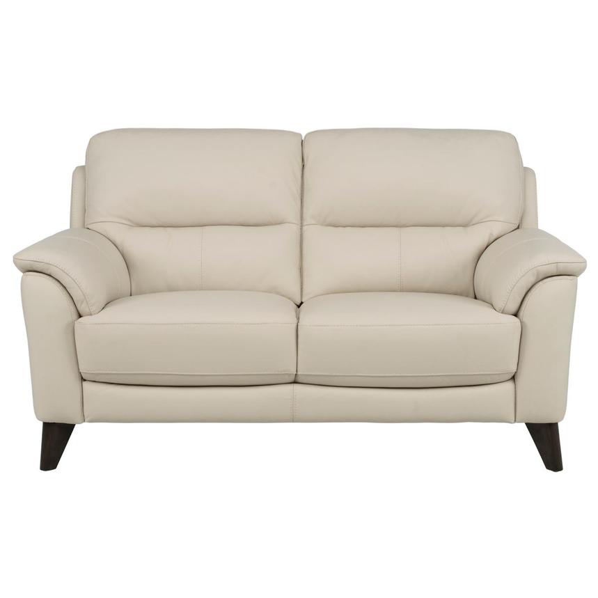 Bali Cream Leather Loveseat  main image, 1 of 8 images.